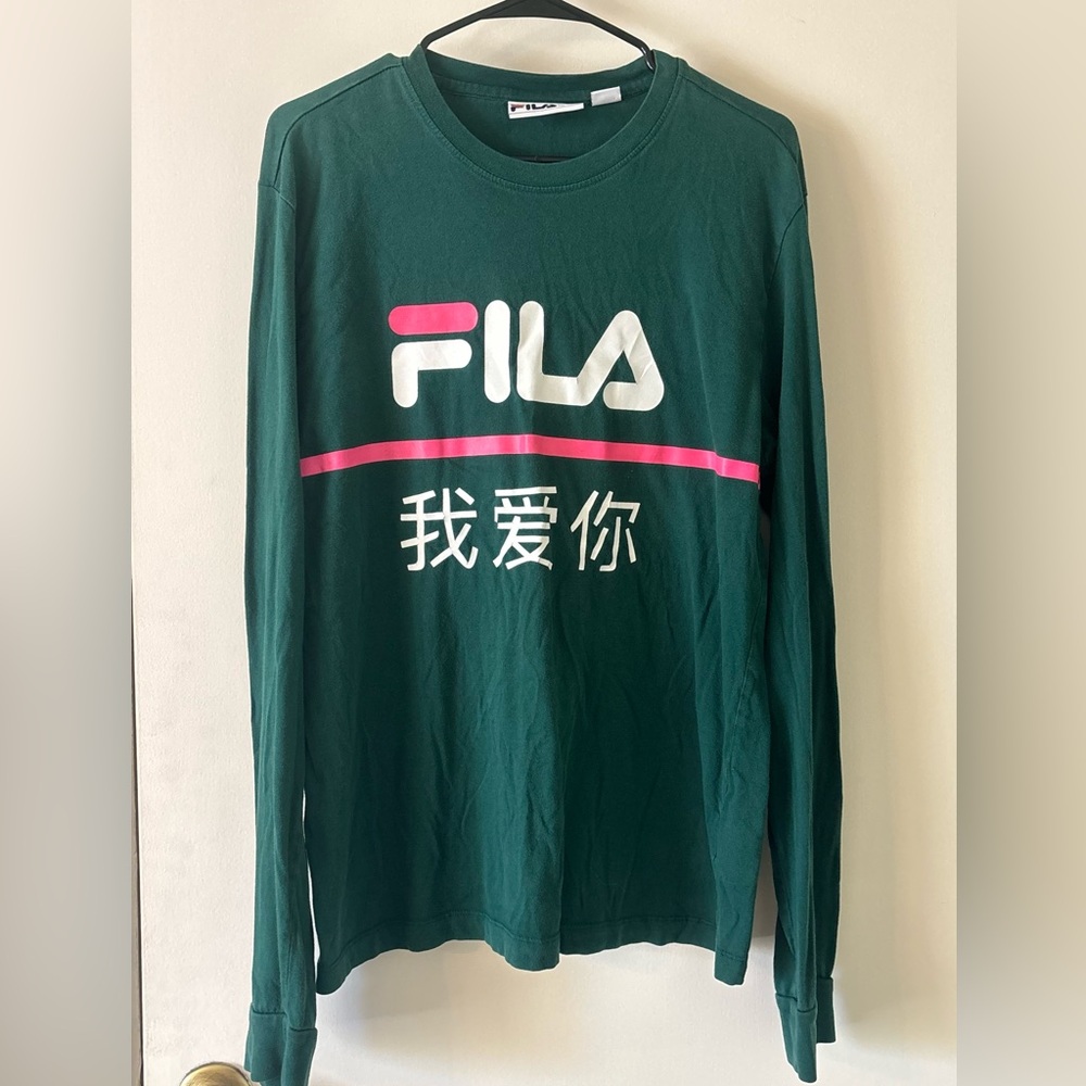 Fila Asia Green Crew Neck long sleeve Shirt